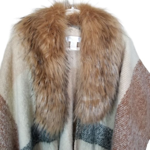 Adrienne Vittadini Studio Womens OS Plaid Short Sl - Picture 2 of 8